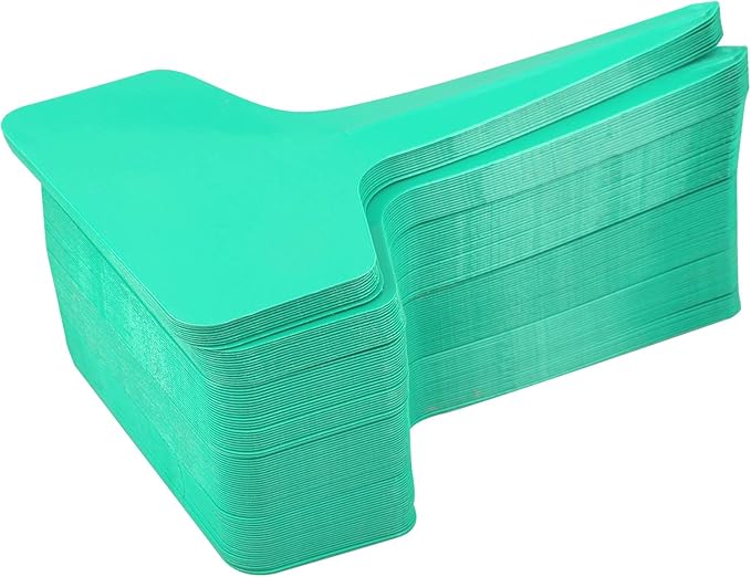 KINGLAKE Green Plant Labels,100 Pcs 6 x10cm Plastic Plant T-Type Tags Nursery Garden Labels