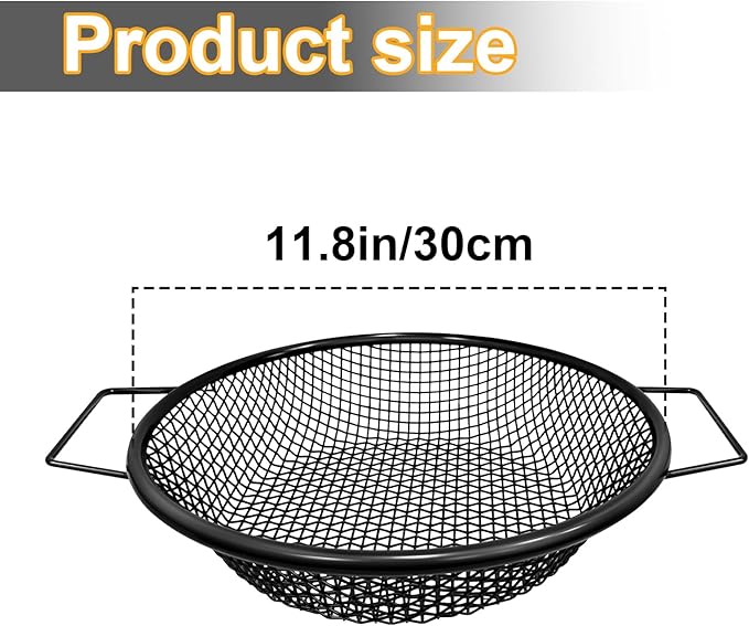2PCS Soil Sifter for Gardening, Rock Sifter for 5 Gallon Bucket,Compost Sifter Dirt Sifter,Captures Dirt Rocks Sawdust Black Handle Upgrade Version