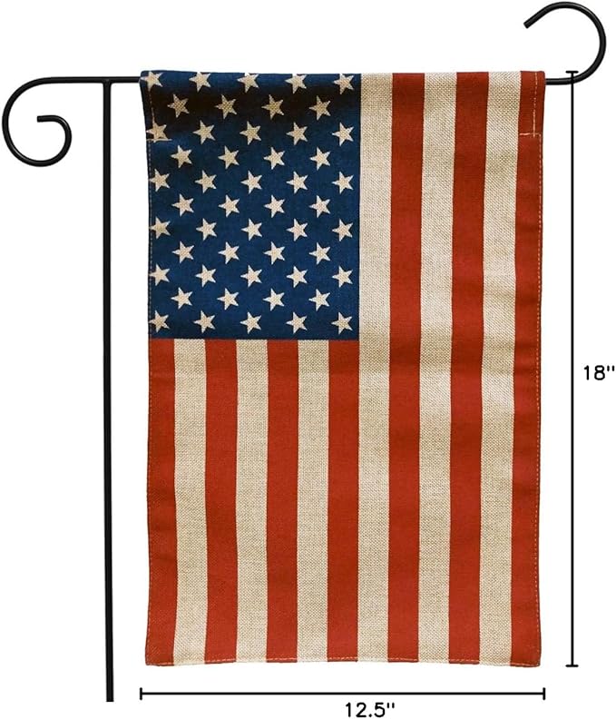 American Flag Burlap Garden Flag 12.5" x 18" Briarwood Lane