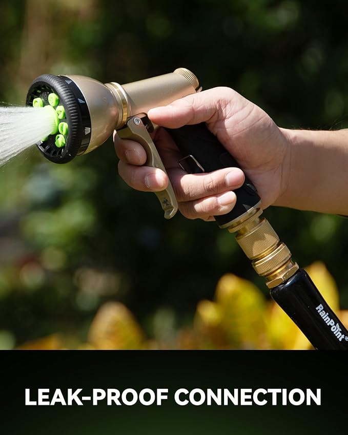 RainPoint Garden Hose Quick Connectors, Heavy Duty Solid Brass 3/4 Inch GHT, Universal Leak-Proof Fittings for Easy Water Hose Connection (2 Sets)