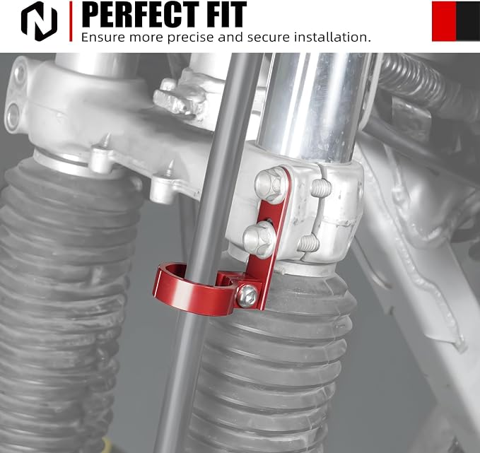 NICECNC Front Brake Cable Guide Hose Clamp Line Guide Holder Compatible with Honda XR650L 1993 1994 1995 1996 1997 1998 1999 2000 2001 2002-2024, See Fitment, Aluminum CNC-machined Red