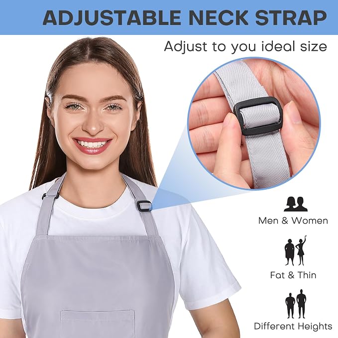 Noverlife Hair Stylist Apron with 4 Pockets, Hair Resistant 34 Inch Long Hairdresser Aprons w/Adjustable Strap for Salon
