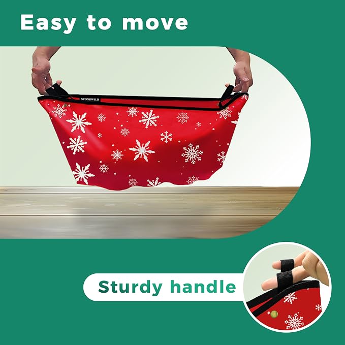 Plant Transplanting Mat - Thickened Waterproof Potting Mat, Succulent Gardening Mat, Portable Repotting Mat for Mess Control, Indoor Outdoor Use (PVC-Red Snowflake 43.5 x 29.5)