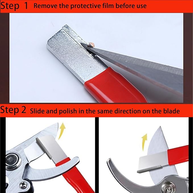 3 Pcs Garden Tool Blade Sharpener, Pocket Blade Sharpener for Garden Pruner/Pocket Knives, Orange+Black+Red