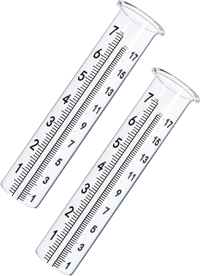 7" Capacity Rain Gauge Glass Replacement Tube with Lid Design for Yard Garden Outdoor Home (2)