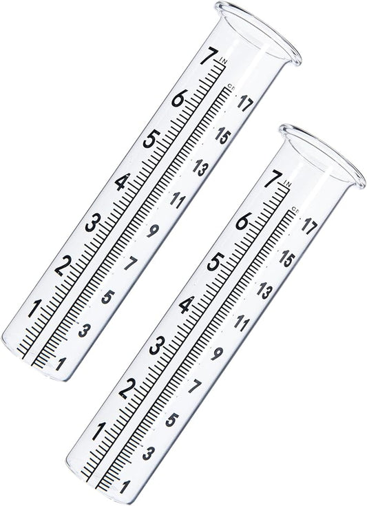 7" Capacity Rain Gauge Glass Replacement Tube with Lid Design for Yard Garden Outdoor Home (2)