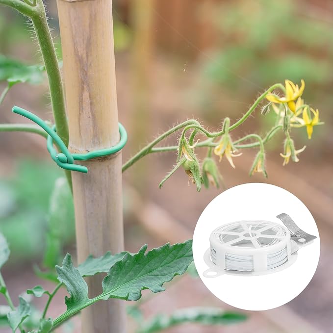 PATIKIL 65ft/20M Twist Ties, 3 Pack PE Garden Plant Ties with Cutter Reusable for Gardening Climbing Vines Office Home Cable Organizing, White