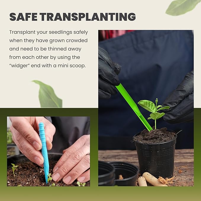 Dibby Seed Sowing Garden Tool Dibber Planter Transplanter – Sow Seeds at the Right Depth – Easily Transplant Delicate Seedlings (Dibby XL) Orange