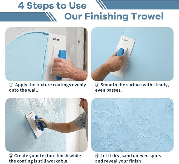 Plastic Trowel with Comfortable Blue Grip Handle, Plastering and Finishing Tool (KJ-BP00002)
