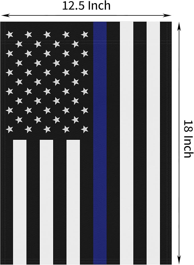 HOOSUN Double Sided Thin Blue Line American Police Garden Flag, USA United States Decorative Garden Flags - Weather Resistant and Double Sided - 12.5 x 18 Inch