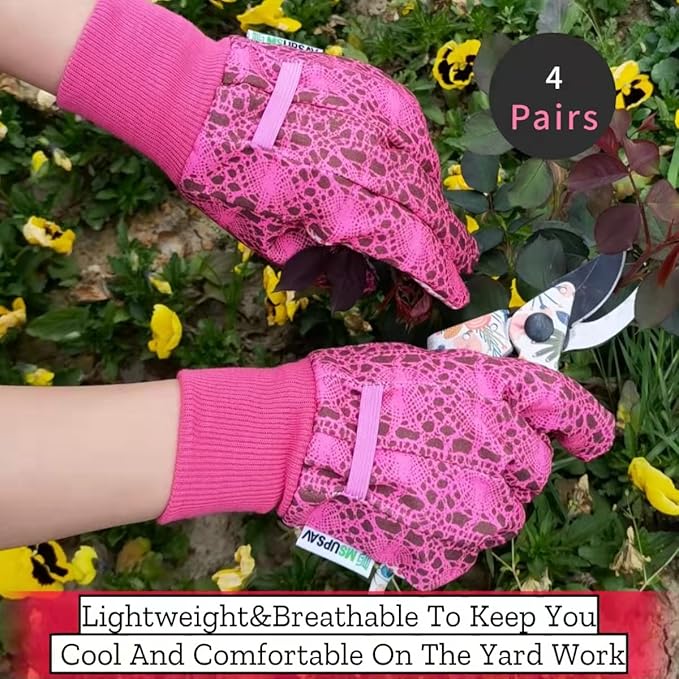 Gardening Gloves,Women Yard Work Garden Glove,Gifts | Thorn Proof,Puncture Resistant,Touchscreen,Gift,Leather,Spandex