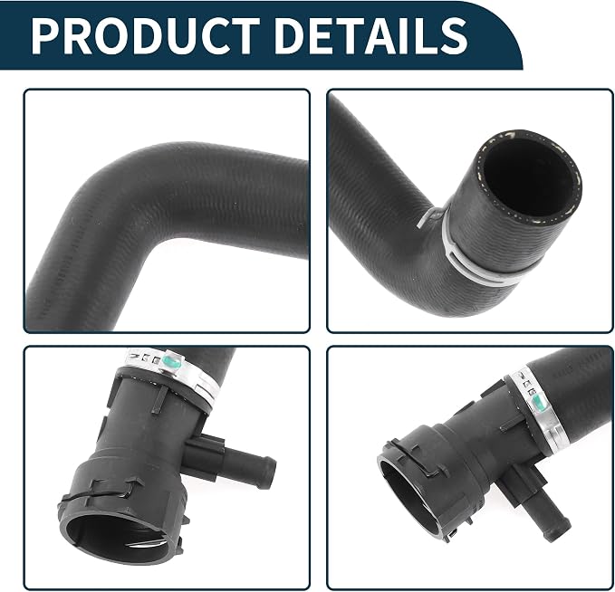 Radiator Hose for Land Rover Range Rover HSE Sport Utility 4.4L 2006-2009 Good Sealing No.PCH501720 Upper Coolant Water Hose Black 1 Pcs