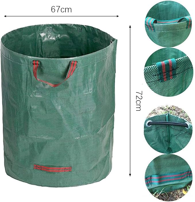 IME Reusable Gardening Lawn Leaf Bag, 272L, Green, 1 Count