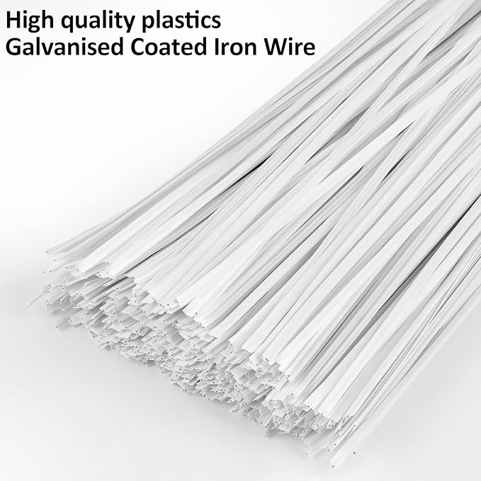 Oligei 600 Pcs Plastic 5" Twist Ties for Bags, Wire Ties Reusable Twist Bread Ties for Household and Office Use (White)