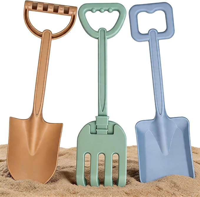 Beach Shovels Set for Kids & Adults, Great for Beach Digging, Sandbox Play, Garden Tasks, Snow Shoveling & Outdoor Fun, Suited for Party Bundles, Gardening Planting, Summer Activity Essentials