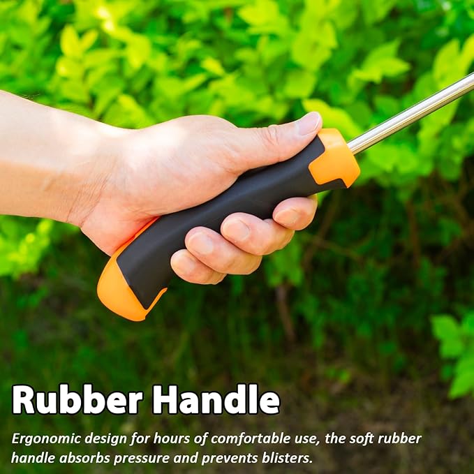 Garden Uprooting Weeding Tools - 3 Pack Hand Held Weeder Puller Tool Set, Rubber Handle, Weed Remover for Garden Farm Weeding