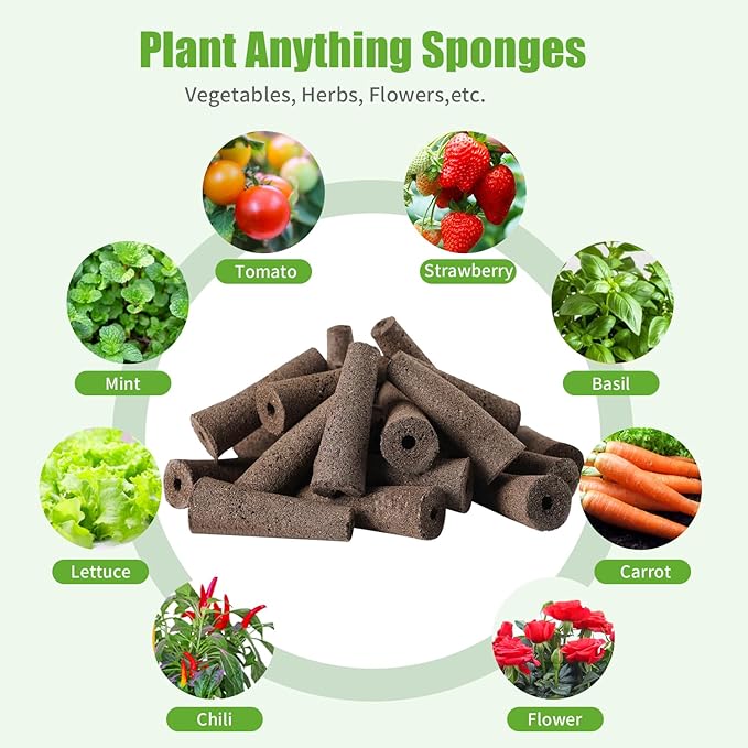 50ct Grow Sponges Hydroponic Root Sponges Compatible Aero Garden iDOO Hydroponics