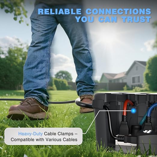 Flemoon Large Outdoor Electrical Box (12.5 x 8.5 x 5 inch), IP54 Waterproof Outdoor Extension Cord Cover Weatherproof, Protect Outlet, Plug, Socket, Timer, Power Strip, Holiday Light Decoration,Gray