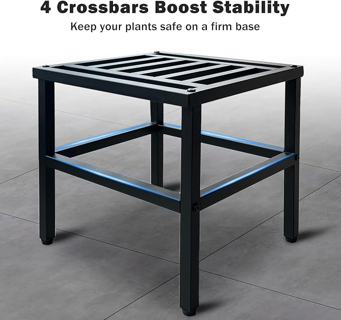 Plant Stand Indoor Outdoor,13 Inch Metal Plant Stands Riser,Heavy Duty Wrought Iron Pedestal Holders for Large Flower Pot,Outside Rust-Proof Black Flower Display Shelf for Patio,1-Pack