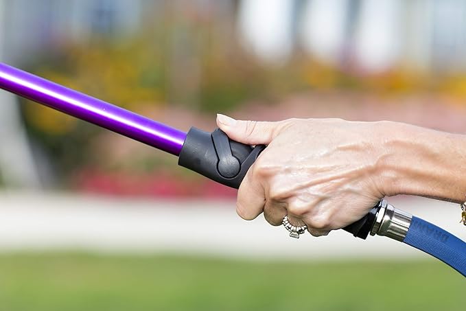 Dramm RainSelect Rain Wand – 16 Inch Aluminum Watering Wand with 9-Pattern Adjustable Spray Head & One Touch Thumb Control Valve – Garden Hose Wand for Containers, Raised Beds & Hanging Baskets – Blue