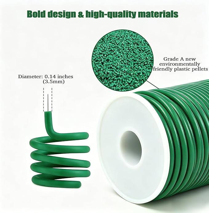 Flexible Garden Plant Ties - 66ft Soft & Reusable Plant Wire, 3.5mm Twist Tie for Climbing Plants, Vegetables & Flowers, Waterproof Indoor Outdoor Plant Support Training Wire