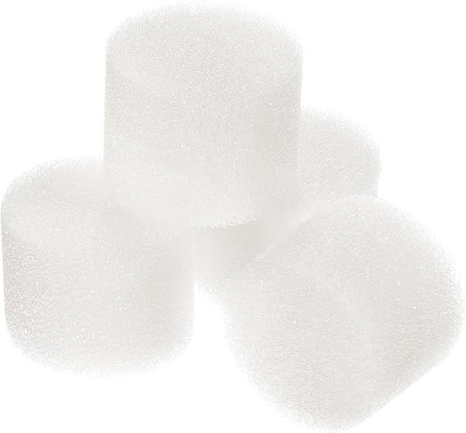 MECCANIXITY 50pcs Hydroponic Sponges, 1" Growing Media Cylindrical Sponges for Home Vegetable Flower Planting, White