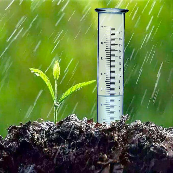 BIUWING Plastic rain Gauge Replacement Tube, 7'' Capacity rain gauges Tubes for Yard Garden Outdoor Home, Best Rated, No Frost Freeze Crack, Not Fragile (2 pcs)