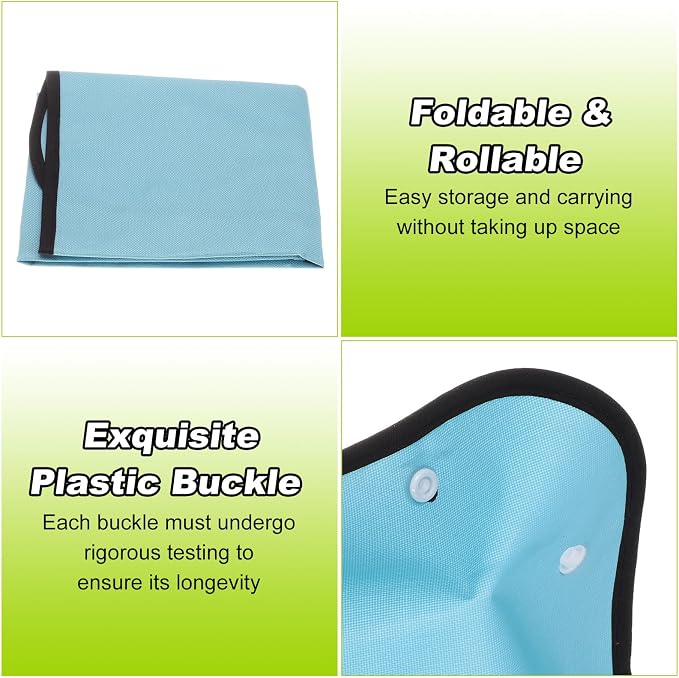 HARFINGTON Repotting Mat 19.7" x 19.7" Oxford Cloth Waterproof Plant Repotting Mat Foldable Portable Gardening Potting Tray with Plastic Buckle for Indoor Plant Change Soil, Blue