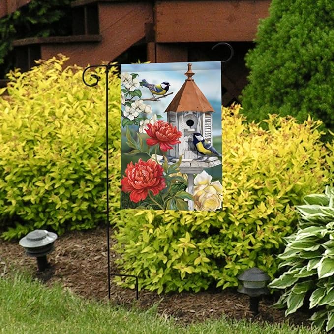 Home Sweet Birdhouse Spring Garden Flag Floral 12.5" x 18" Briarwood Lane