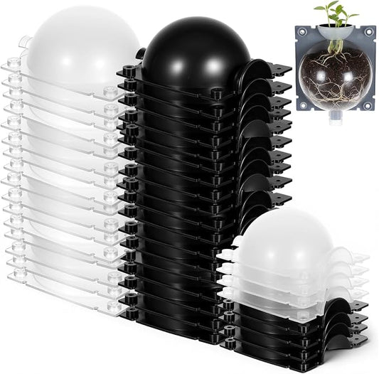 30 Pcs Air Layering Pods, Reusable Half Black Half Transparent Grafting Balls, Air Layering Propagation Kit for Plant Rooting, Medium Size Rooting Box for Fast Propagation