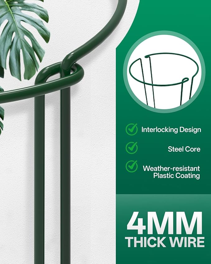 Breeze Touch 16 Pack Plant Support Stakes, 32 Inch Plant Stakes for Outdoor Plants, Peony Cage with 15 Pcs Green Lables, Peony Cages and Supports, Peonies Support Cages Flower Stakes for Plants