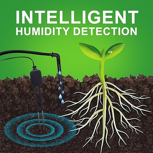 Drip Irrigation kit Indoor Plant Irrigation System Automatic Plant Waterer Plant Humidity Sensor Timer Water drip System kit to Growing Tent self Watering Automatic Mister kit Greenhouse(4 Sets)
