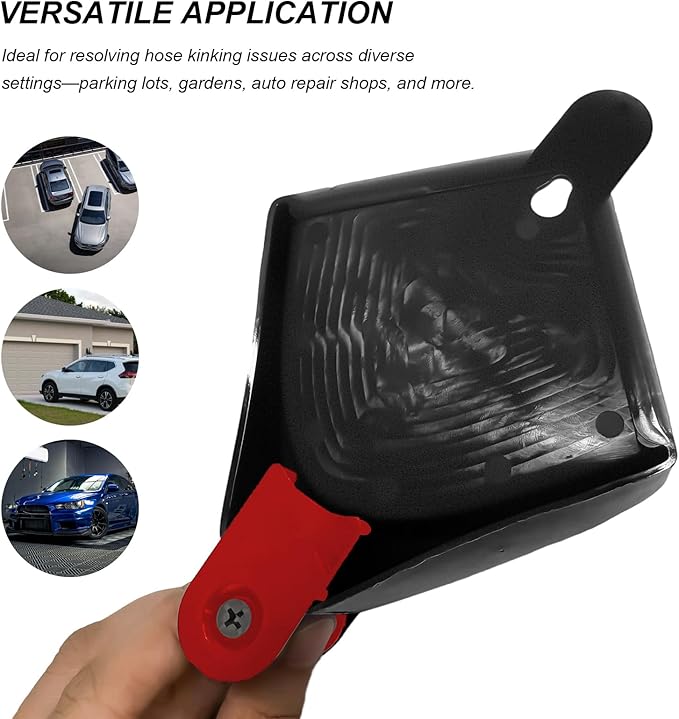 4 PCS Car Hose Guide, Car Washing Tire Hose Roller Preventing Stucking and Snagging Under The Wheels, Plastic Wheel Rolling System Tool Hoses Guides for Cars Trucks Motorcycles (Black)