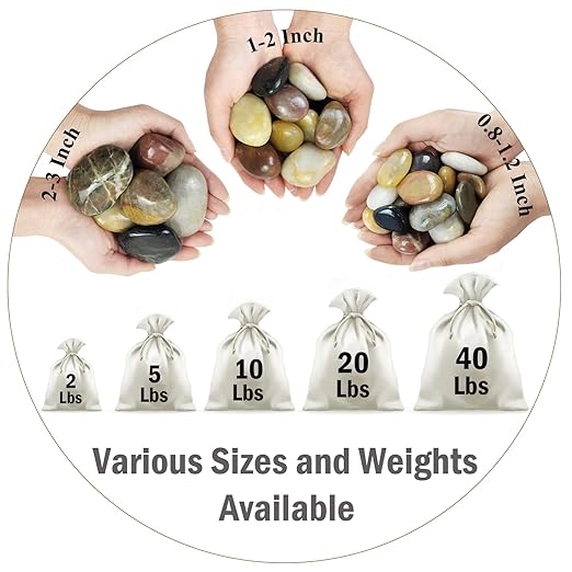 FANTIAN 20 lbs Decorative Pebbles for Outdoor Landscaping, 1-2 inch Polished River Rocks for Plant Outdoor, Aquarium, Vase, Fish Tank Gravel, River Stones and Garden Rocks