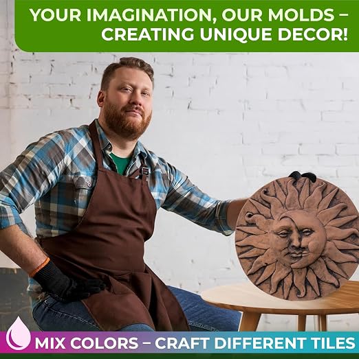 Sun Moon Garden Stone Stepping Mold Pathmaker Mold Concrete - Sun Stepping Stone Precast Concrete Pavers