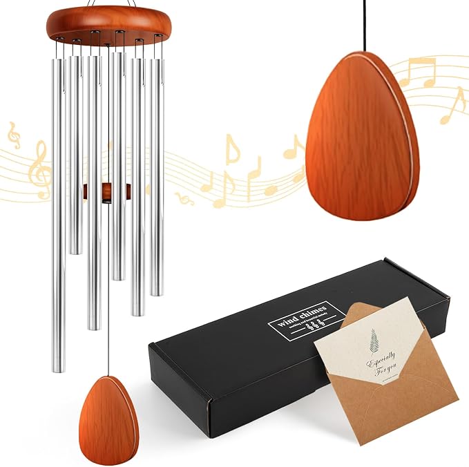 Wind Chimes for Outside, Fathers Day Dad Gifts for Men & Gifts for Women, Mom, Grandma, Deep Tone Soothing Melodic Chimes, Memorial & Sympathy Wind Chimes, Suitable for Garden, Porch & Patio Decor