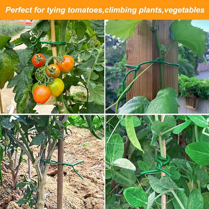 Tenn Well Garden Wire, 52 Feet 3.5mm Soft Garden Plant Ties for Climbing Plants, Tomatoes, Climbing Roses, Indoor & Outdoor Plants (2PCS X 26 Feet, Green)