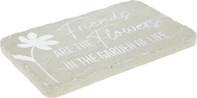 Pavilion Gift Company – Friends Are Flowers – 7” Indoor Outdoor Weatherproof Decorative Garden Stepping Stone Plaque Best Friend Bestie BFF Friendship