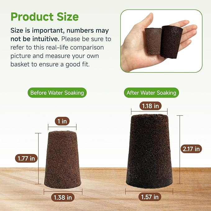 Large Hydroponic Sponges 20 Pack, 2.17" Tall for Deep Grow Baskets, Universal Fit Replacement Pods for Multi-Tier Towers & 2" Net Cup Systems – Seed Starting & Plant Cloning