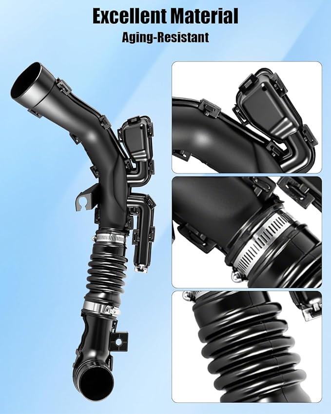 PWSLKO 16554-9KA0B Air Duct Pipe Hose w/Clamp Fit for Nissan Versa & Versa Note 1.6L l4 GAS 2013 2014 2015 2016 2017 2018 2019, Engine Air Cleaner Duct Resonator Replace 165549KA0B