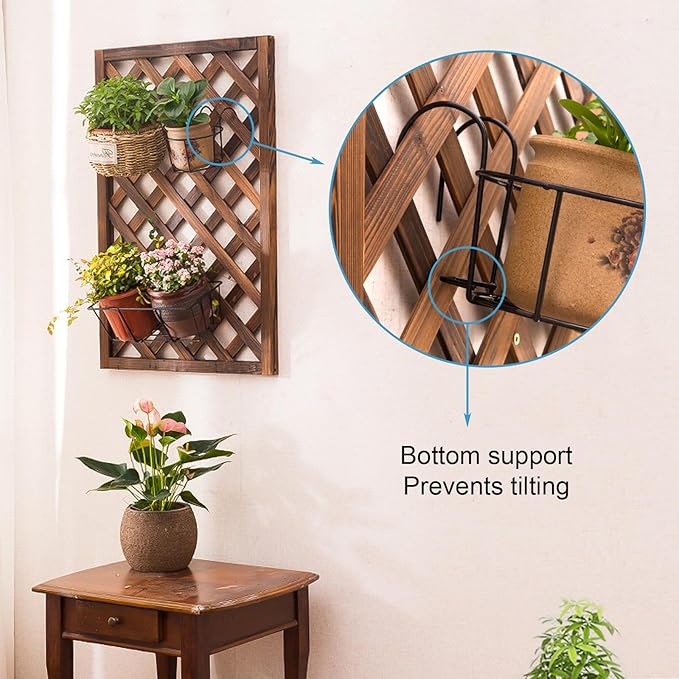 Leoenir 4 Pack Round Hanging Railing Planters - Metal Flower Pot Holder for Balcony and Fence （Black）