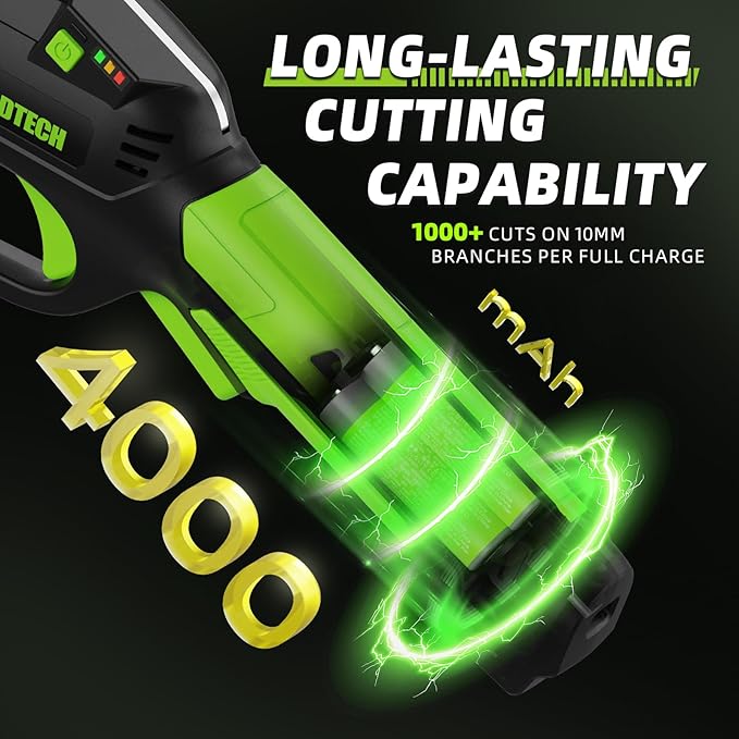 GARDTECH 7.2V Electric Pruning Shears Cordless with 4000mAh Battery, 0.55in Cutting Electric Pruner, Ultra-Lightweight 1.5lbs Cordless Garden Shears for Weak Hands, Potted plant, Rose and Shrub