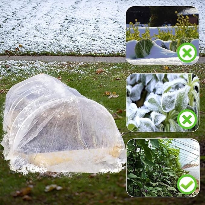 Frost Cloth Plant Freeze Protection, 7x100 Ft Floating Row Cover Fabric for Garden Beds, 0.9oz/yd² Frost Blanket for Outdoor Plants, Plant Covers for Winter Protection