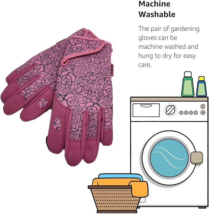 Gardening Gloves,Women Yard Work Garden Glove,Gifts | Thorn Proof,Puncture Resistant,Touchscreen,Gift,Leather,Spandex