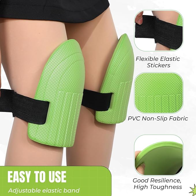 WinnerWhy Gardening Knee Pads for Women and Men Lightweight Waterproof Foam Knee Pads for Gardening and Housework with Adjustable Hook'n'Loop Straps(Green)