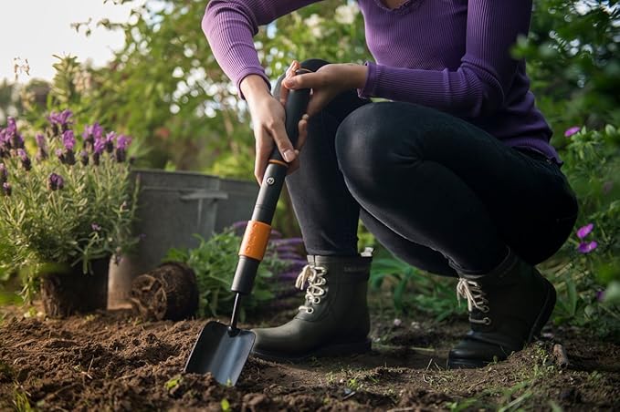 Fiskars QuikFit Trowel, Tool Head, Length: 31.5 cm, Boron Steel Trowel, Black/Orange, 1000730