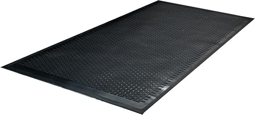Guardian Clean Step Scraper Heavy-Duty Outdoor Rubber Floor Mat, 3ft x 10ft, Black, Scrapes Shoes Clean of Dirt, Snow, and Grime