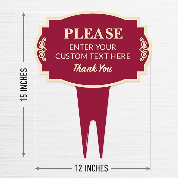 Personalized Aluminum Composite Yard Stake Sign, Custom Inground Decor Indoor/Outdoor Sign, 12x15 Inches, ACM, Made in USA by Sigo Signs