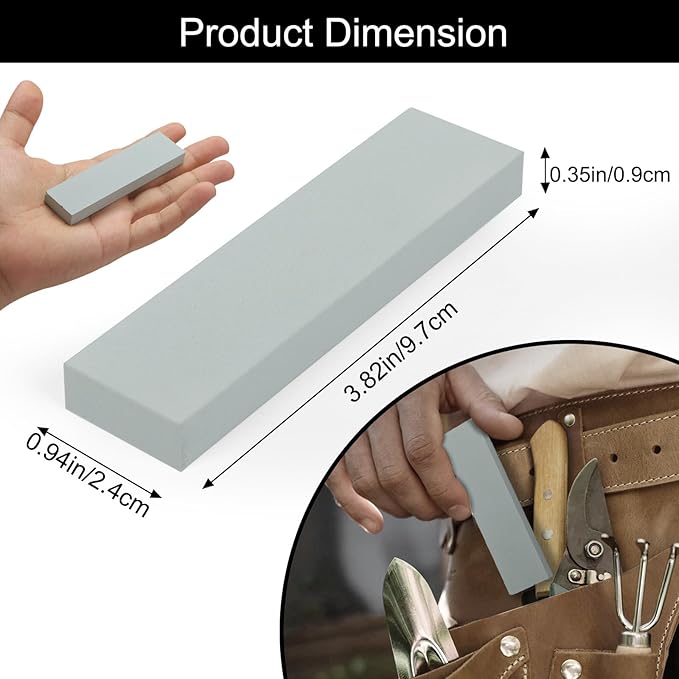 Segbeauty 1000 Grit Mini Whetstone Knife Sharpener Stone, 4pcs 3.8in Kitchen Knife Sharpener for Pocket Knives, Pocket Sharpening Stone Set for Pedicure Kit, Blade Sharpening Stones for Scissors Gray