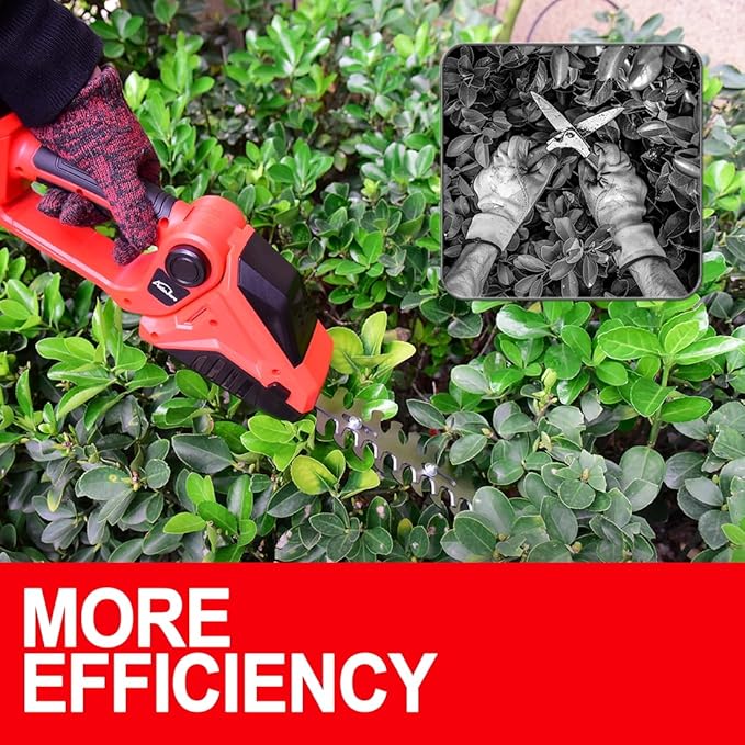 Cordless Hedge Trimmer 2 in 1 Bush Trimmer & Grass Shears Compatible with Milwaukee 18V Battery (No Battery) 90° Adjustable Head Electric Grass Trimmer for Yard, Garden and Lawn